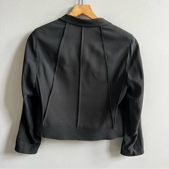 Carlisle Designer Black Wool and Silk Blazer Suit Jacket Size 2 - Picture 5 of 10